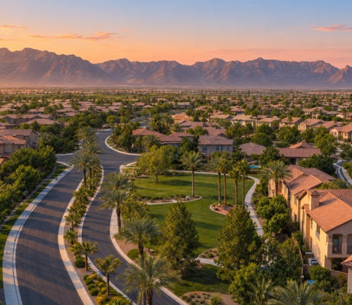 Northwest Las Vegas mountain and residential view